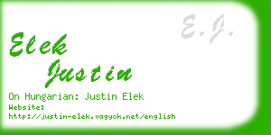 elek justin business card